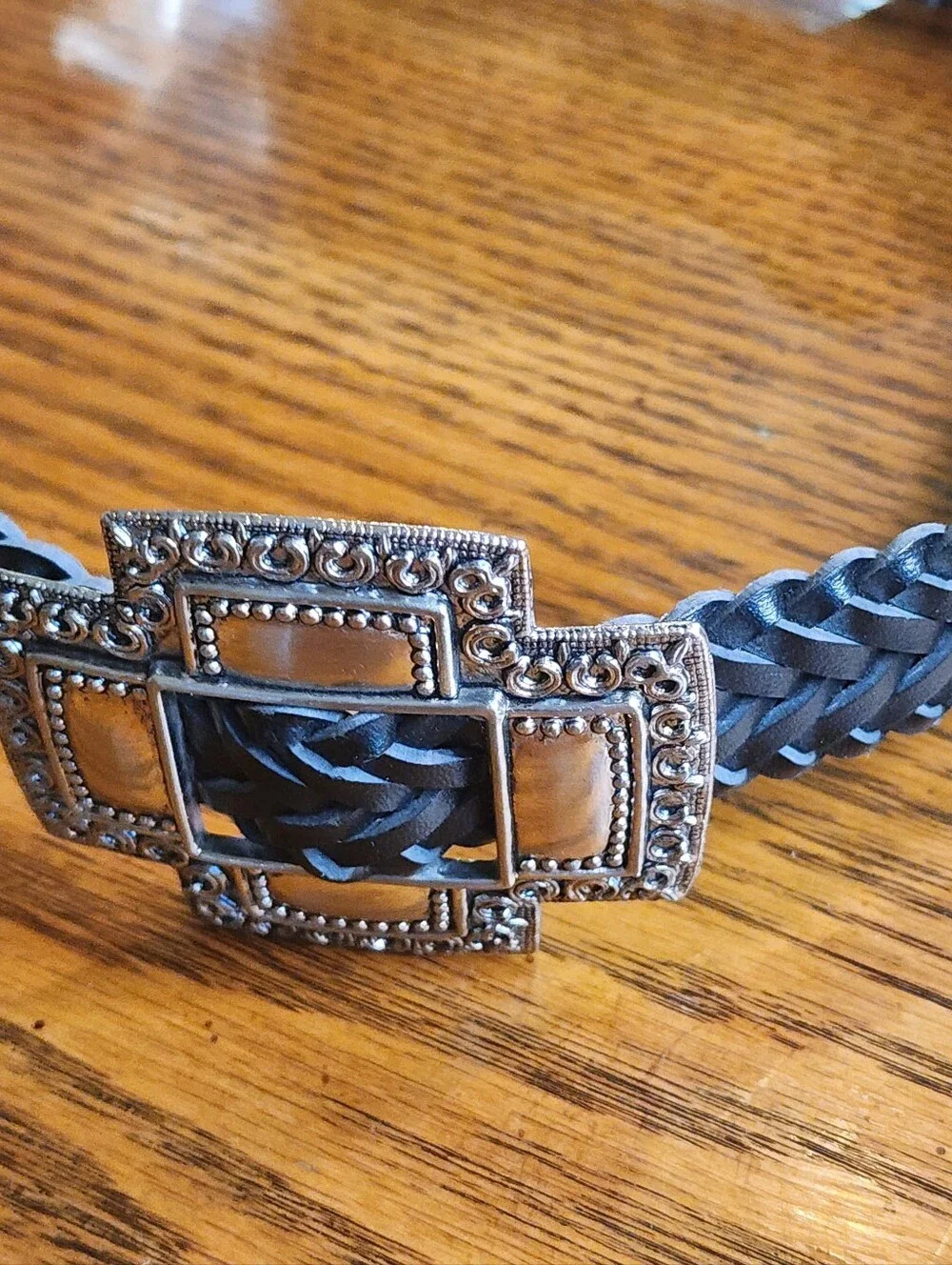 Vintage Southwestern Heart Concho Black Women's Belt Sz M-XL